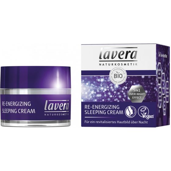 Lavera Re-Energizing Sleeping Cream, Lavera Re-Energizing Sleeping Cream, Bio Pflanzenwirkstoffe, Natural und innovative, Gesichtspflege, 50ml