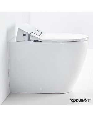 Duravit ME by Starck Stand-Tiefspül-WC mit NEUEM SensoWash® Slim WC-Sitz, Set weiß