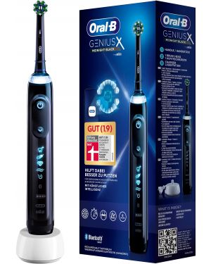 Oral-B Elektrische Zahnbürste Genius X, mit künstlicher Intelligenz Putztechnikerkennung, visuelle Andruckkontrolle, 6 Putzmodi inkl. Sensitiv, Timer